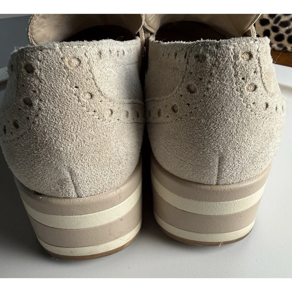 Dolce Vita Women Suede Espadrille Platform Penny Loafers Beige Tan Size 8